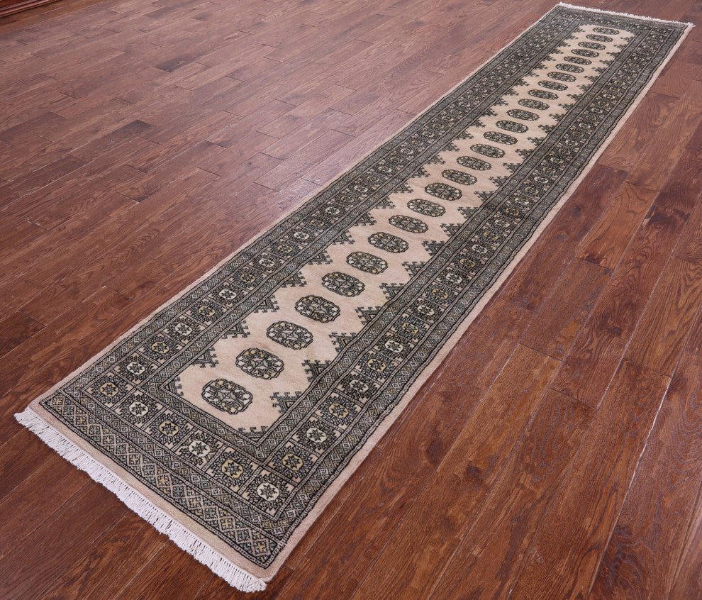 Runner Signed Silky Bokhara Handmade Wool Rug 2' 6" X 12' 1" - Q13779