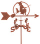 Witch on a Broom Weathervane With Deck Mount