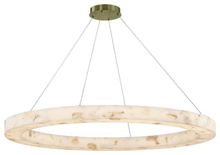 LumenAria Medley LED Alabaster Rocks Ring Pendant 52"