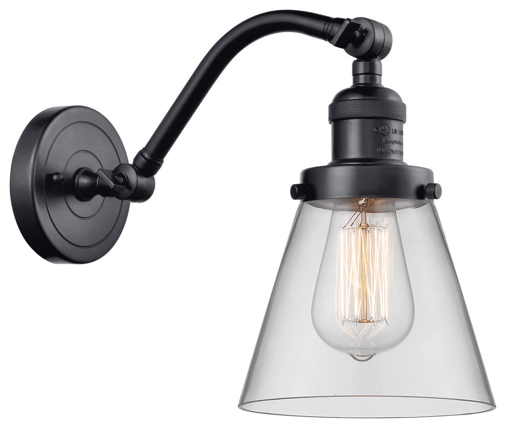 INNOVATIONS LIGHTING 515-1W-BK-G62-LED Small Cone 1 Light Sconce
