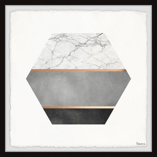 "Hexagon Marble" Framed Painting Print, 24"x24"