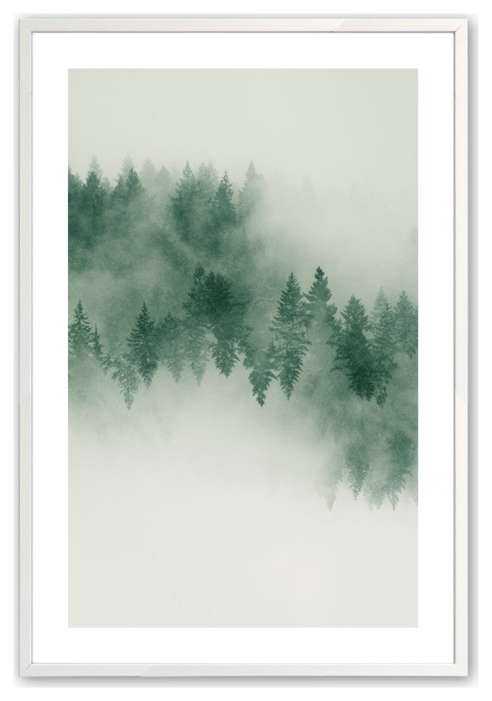 Opaque White 18" x 24" Emerald Forest No. 2 Framed Print