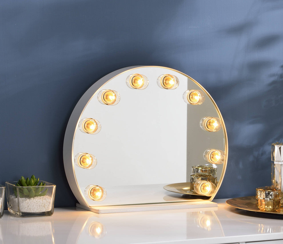 ACME Alma Accent Mirror, White Finish