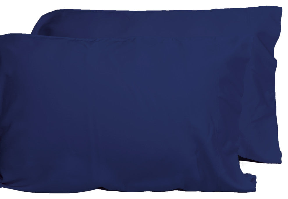 Premium 100% Organic Bamboo Fiber 2-Piece Pillowcase Set, Indigo, Queen Pillowcases