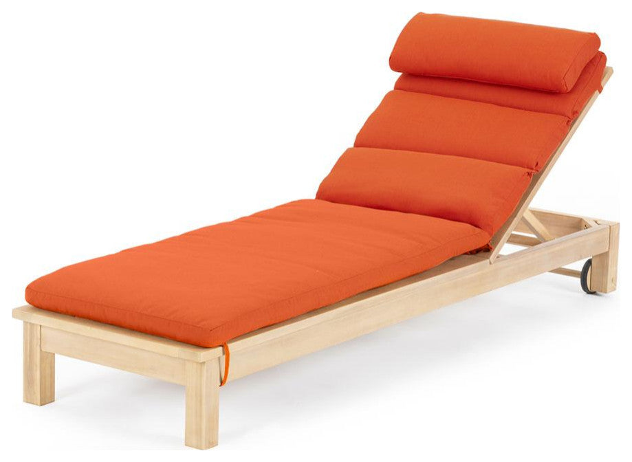 Kooper Sunbrella Outdoor Patio Chaise Lounges, Tikka Orange
