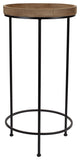 Set of Three 14" Black And Brown Solid Wood Round End Tables