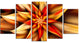 Beautiful Brown Flower Petals, Brown, Floral Canvas Art Print, 60"x32", 5 Panels