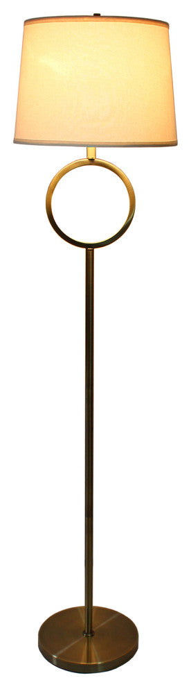 Urbanest Madison Floor Lamp with Shade, Antique Brass With Cream Shade