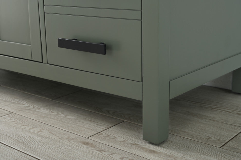 Valentino 54 in. Single Sink Bath Vanity in Verdant Green with White Quartz Top