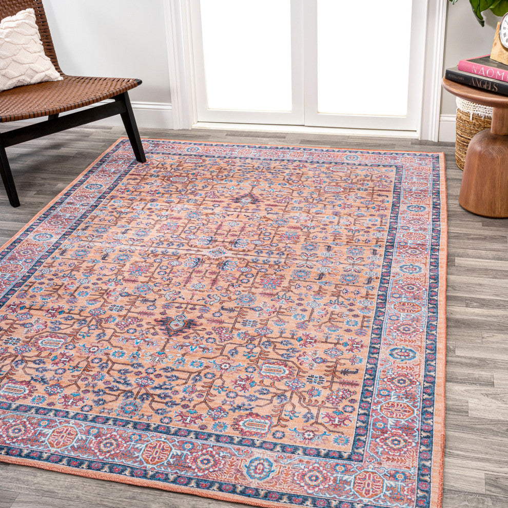 Kemer All-Over Persian Machine Washable Indoor Multi Area Rug, Multi, 5 X 8