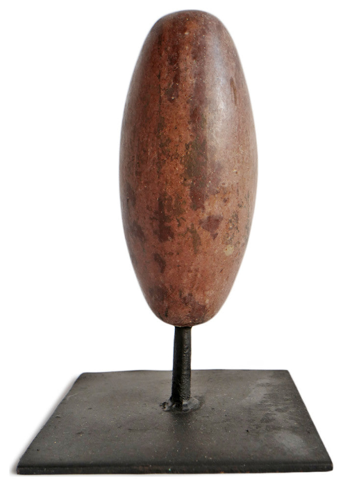 Natural Lingam Stone on Stand