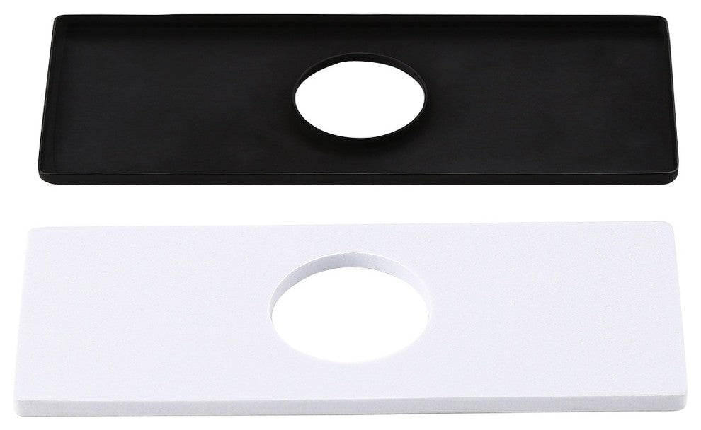 Square Escutcheon Plate Bathroom Vanity Sink Faucet Hole Cover Deck Plate, Matte Black