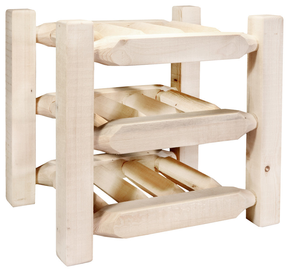 Homestead Collection Countertop Wine Rack, Clear Lacquer Finish