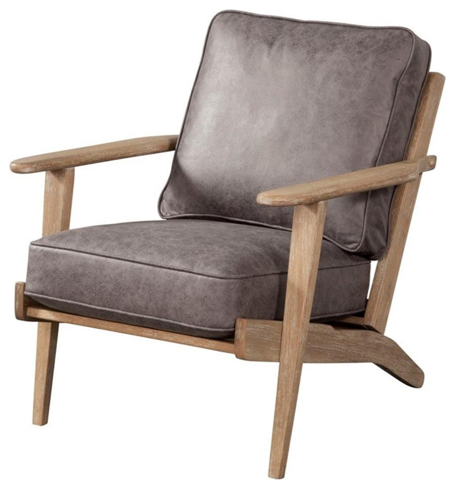 Alpine Furniture Artica Wood Lounge Chair in Gray