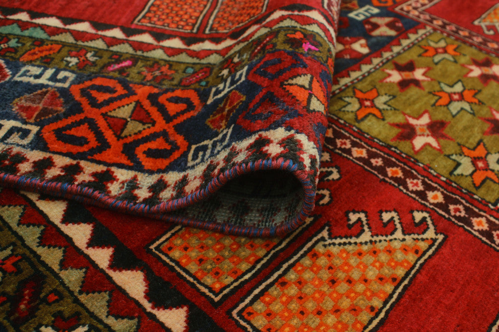 Fine Vintage Distressed Kenia Red/Charcoal Runner, 4'11x10'8