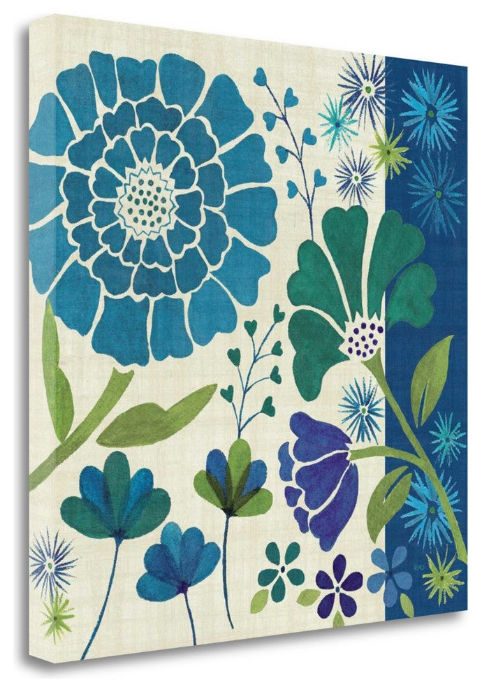 "Blue Garden II" By Veronique Charron, Giclee Print on Gallery Wrap Canvas