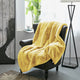 Heavy Faux Fur Throw, Sunshine Yellow, 60"x80"
