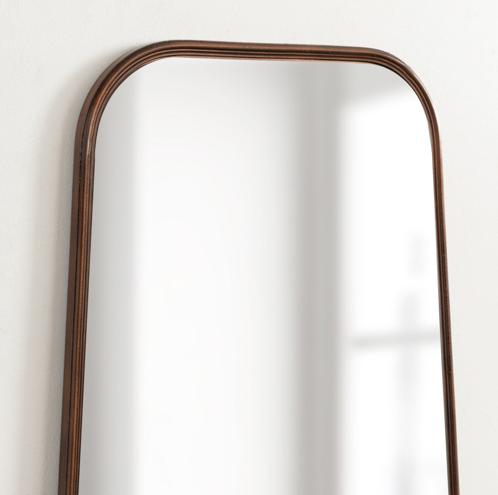 Caskill Framed Cowbell Wall Mirror, Bronze 20x32