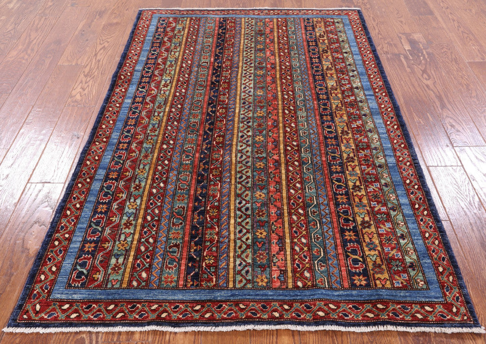 4' 0" X 6' 0" Persian Gabbeh Shall Hand-Knotted Rug Q5064