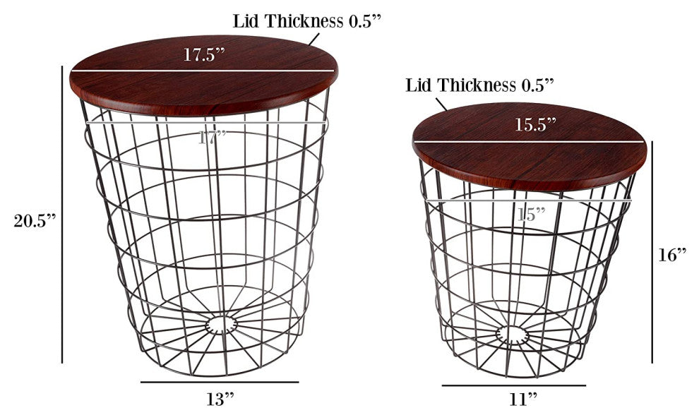 Nesting End Tables with Storage (Cherry)