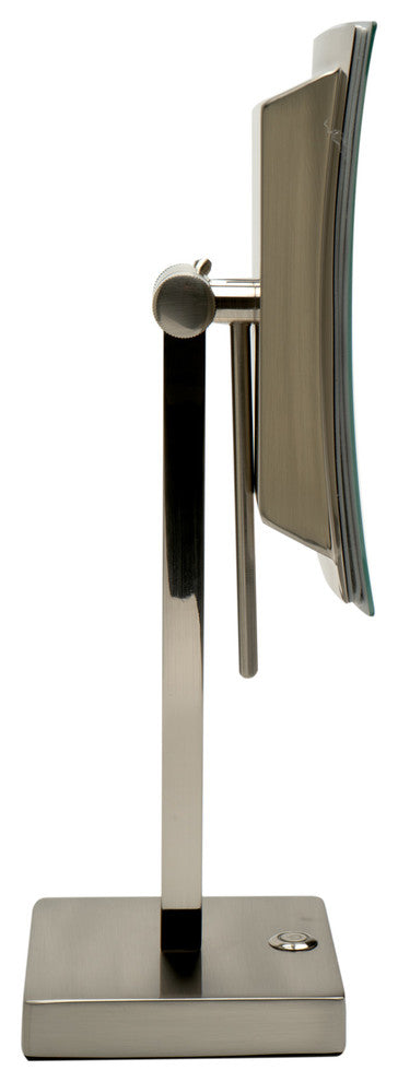 ALFI ABM8FLED-BN Brushed Nickel Square 8" 5x Magnifying Mirror With Light