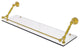 Dottingham 30" Floating Glass Shelf with Gallery Rail, Polished Brass