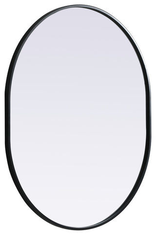 Elegant Decor Metal Frame Oval Mirror 30X36" in Black