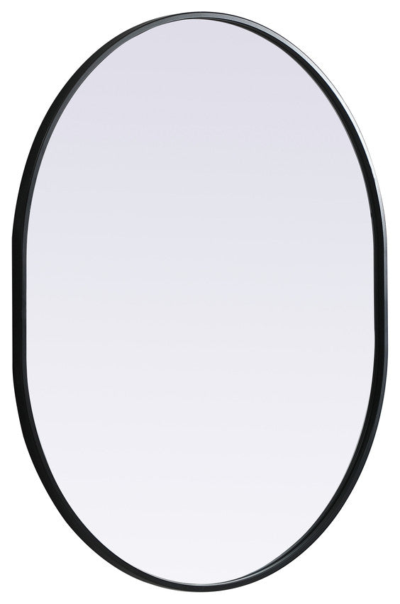 Elegant Decor Metal Frame Oval Mirror 30X36" in Black