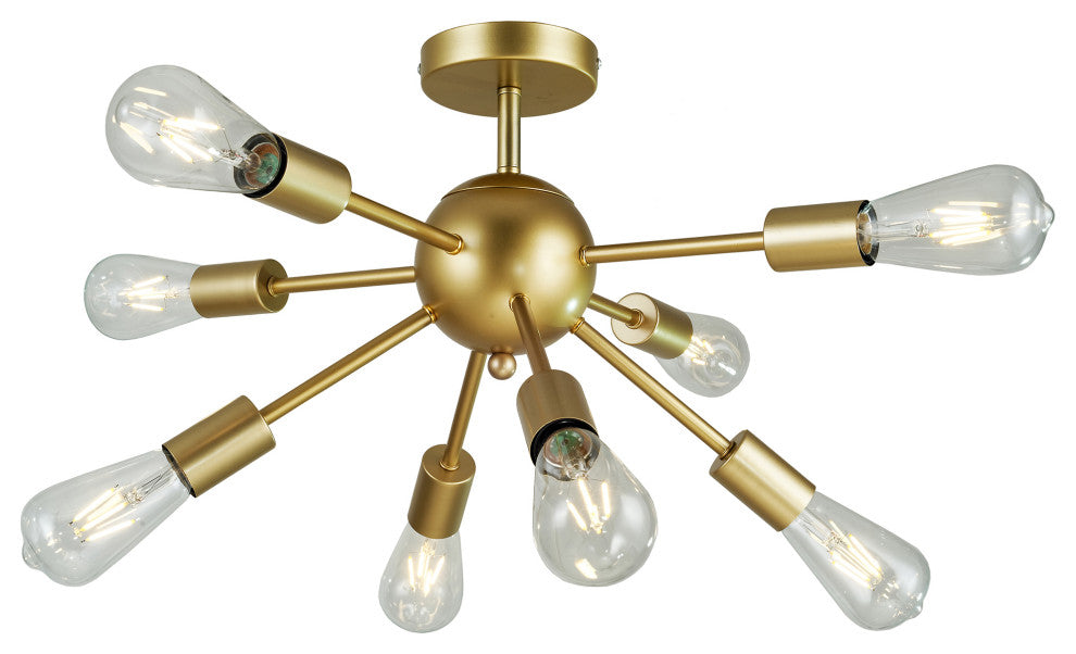 WAREHOUSE OF TIFFANY'S WSD051 Blevin 20 in. 8-Light Indoor Gold Finish