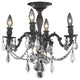 3 light Flush Mount, Dark Bronze, Clear