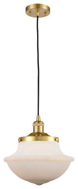Oxford Mini Pendant, Satin Gold, Matte White