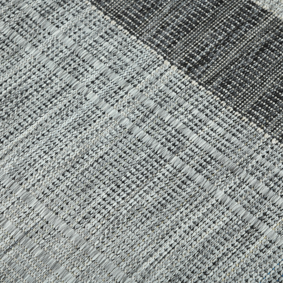 Maryland Blessy Indoor/Outdoor Area Rug, Gray, 6'6" x 9'10", Striped