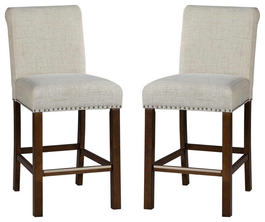 510 Design Aubrey Upholstered Counter Stool Set of 2, Natural