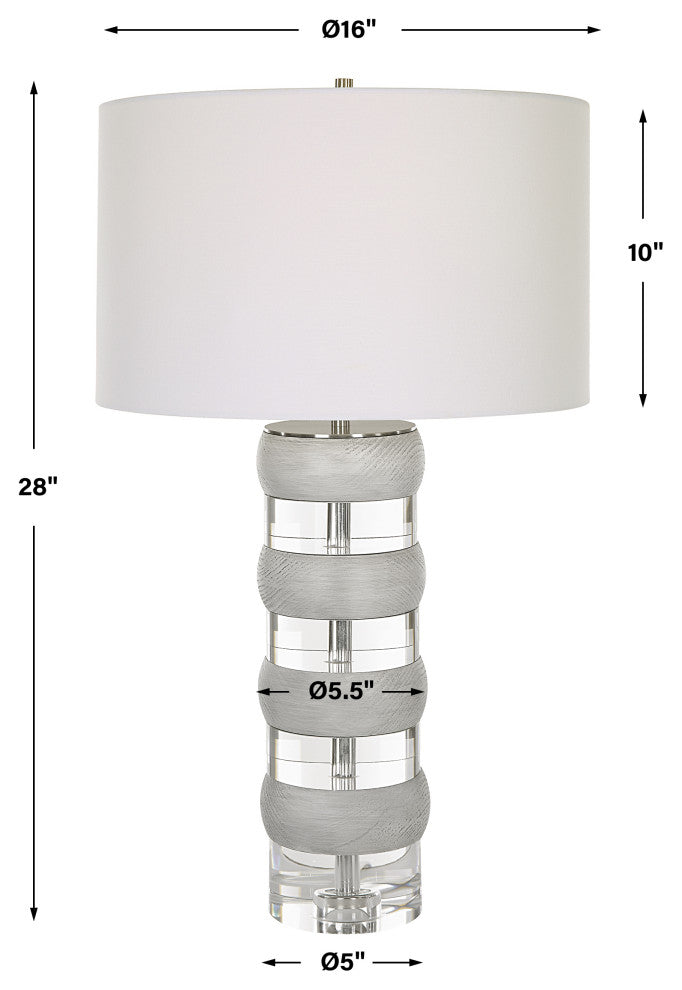 Uttermost 30192 Band Together Crystal/Wood Table Lamp