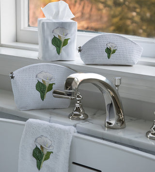 Calla Lily Tissue Box Cover, Embroidered
