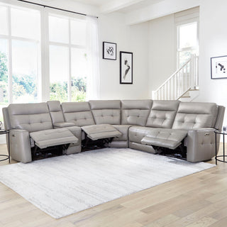 Canterbury Pewter 6 Piece Zero Gravity Modular Power Reclining Sectional, Pewter