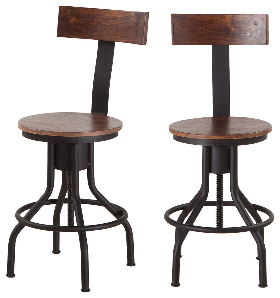 Artezia Acacia Wood Adjustable Bar Stools