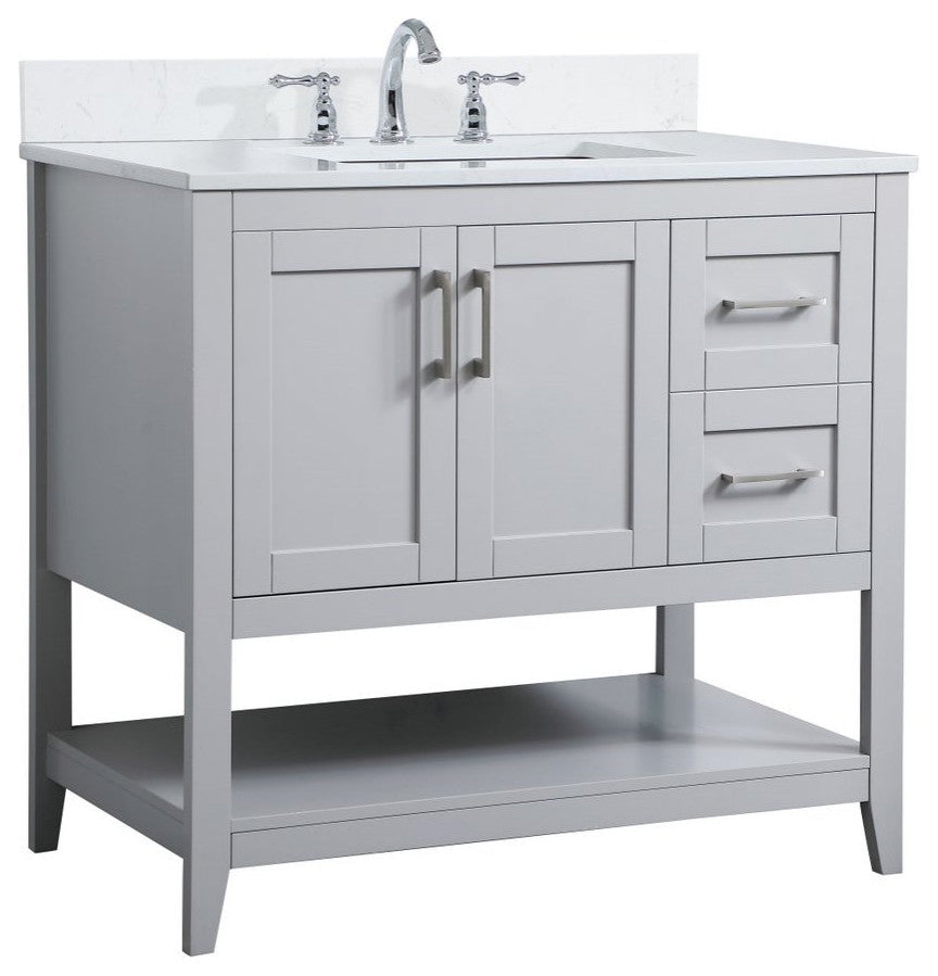 Elegant Decor Aubrey Bathroom Vanity Grey