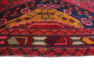 Fine Vintage Distressed Melek Red/Navy Runner, 4'3x9'11