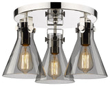 Innovations Newton Cone 3 18" Flush Mount Polished Nickel