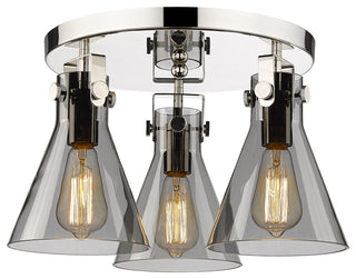 Innovations Newton Cone 3 18" Flush Mount Polished Nickel