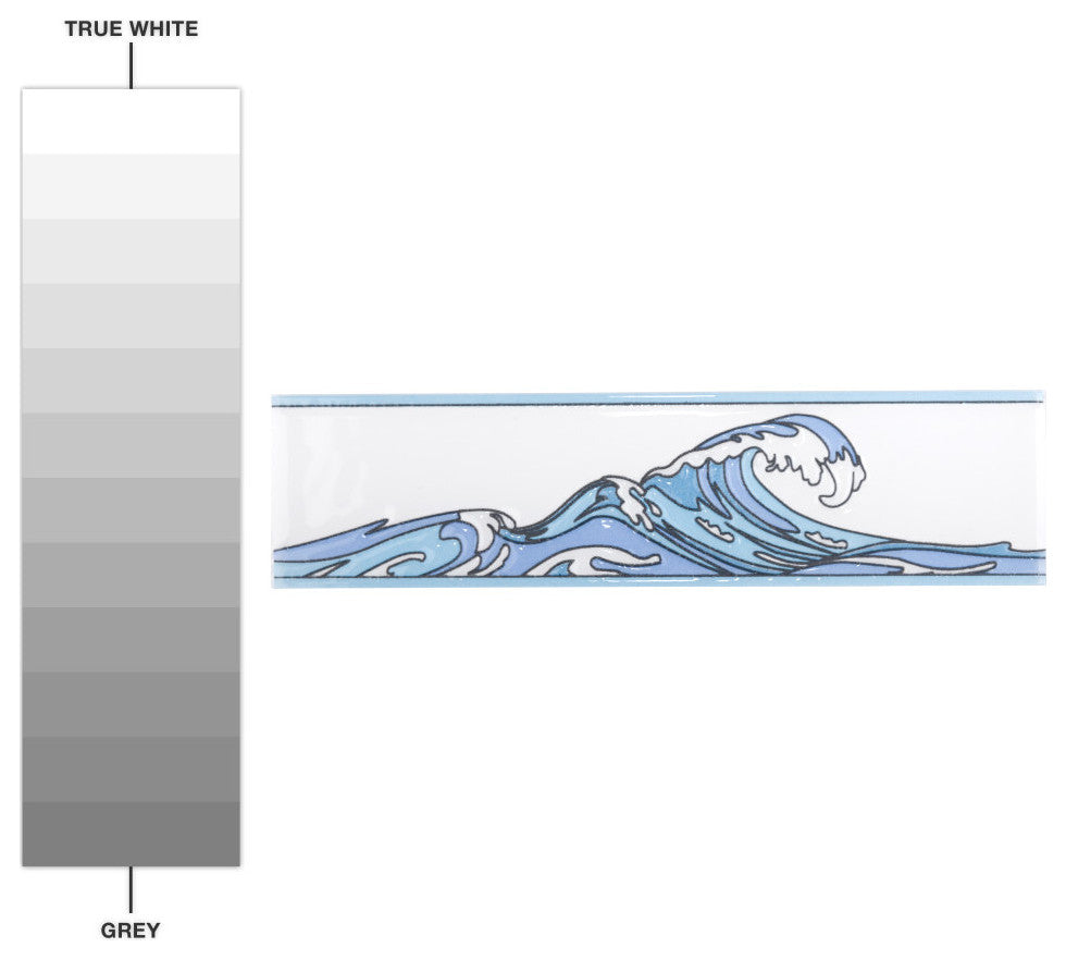 Captain Kanagawa Wave Glacier Blue Ceramic Wall Trim