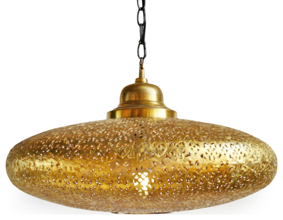Brass Pattern Moroccan UFO Pendant Light