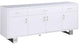 Large Sideboard, Multiple Cabinet & Drawers, Great for Storage, White/Chrome