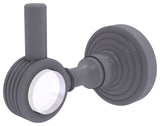 Pacific Grove Robe Hook with Groovy Accents, Matte Gray