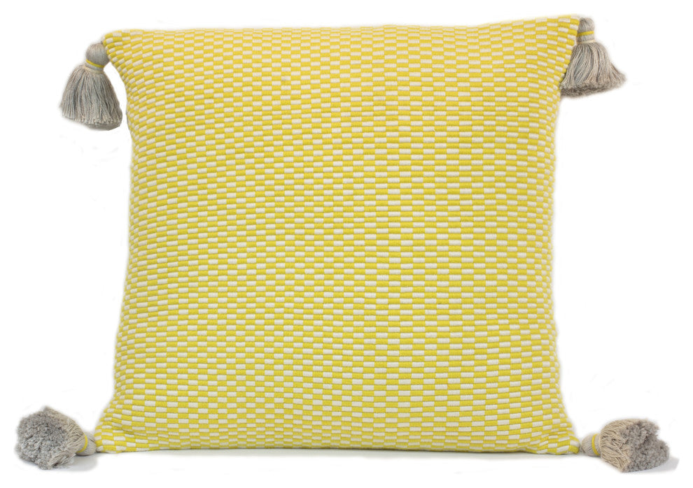 Ella Square Pillow, Citrus and Natural