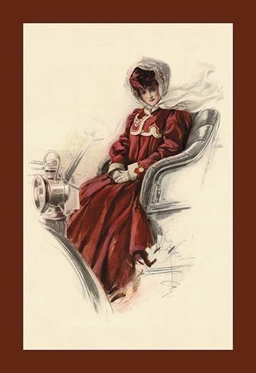 The Automobile Girl- Gallery Wrapped Canvas Art 28" x 42"