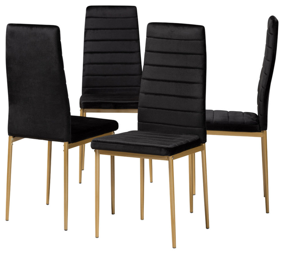 Seal Glamour 4-Piece Dining Chairs, Black