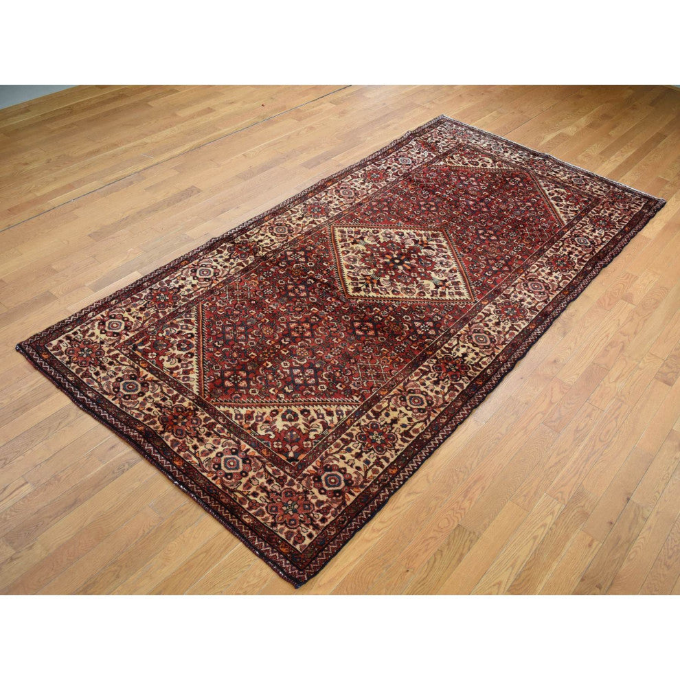 Red New Persian Bakhtiari Pure Wool Hand Knotted Runner Rug 5'3" x 11'