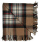 Prince of Scots Highland Tartan Tweed Merino Wool Throw, Camel Stewart